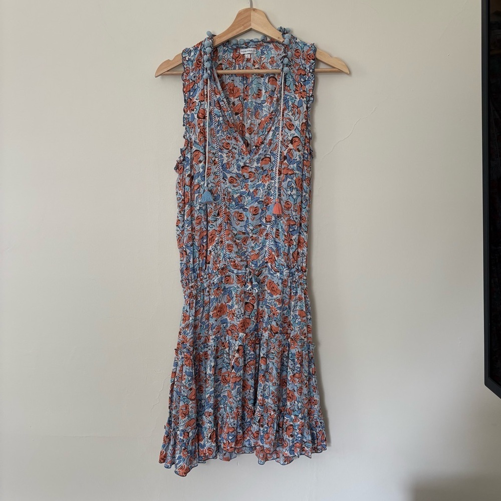 Poupette St. Barth Floral Mini Dress - Blue and Orange - Picture 8 of 10